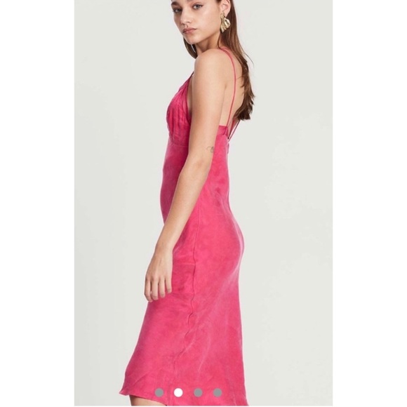 Third Form Cami Slip Bias Shadow Play Pink Midi Dress - Picture 2 of 3